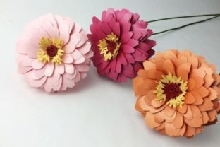 Zinnia Paper Flower Flowers 3D SVG Craft By Creative Fabrica Crafts 1