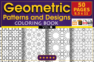 Geometric Patterns Coloring Book Vol 6 Afbeelding Kleurplaten & Kleurboeken Door DANIDESIGNS 1