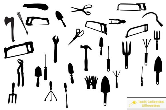 Tools Silhouettes Collection Vector Graphic Illustrations By vectbait