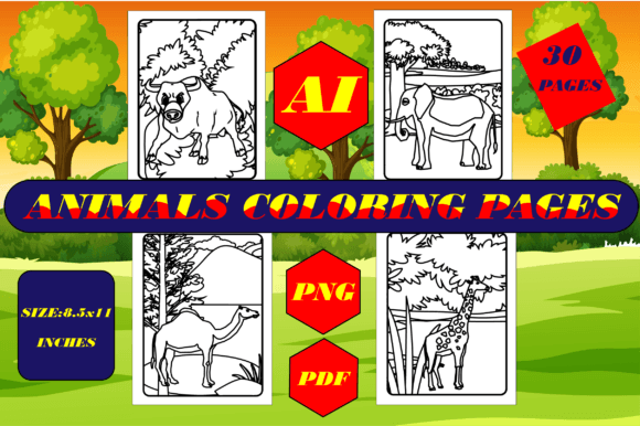 Forest Animals Coloring Pages for Kids Illustration Pages et livres de coloriage pour enfants Par A F Smart Store