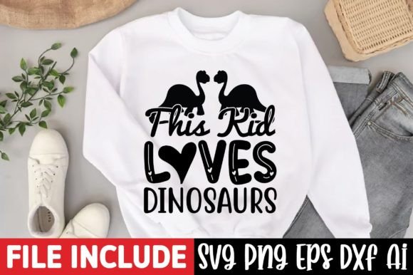 This Kid Loves Dinosaurs Graphic Crafts By T-SHIRTBUNDLE