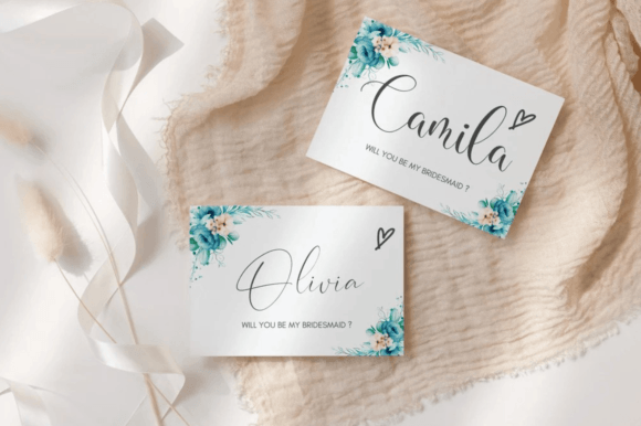 Bridesmaid Proposal Card Template Canva Graphic Print Templates By MrxKing