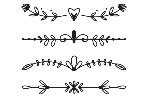 Doodle Page Dividers. Cute Decorative Bo Graphic Illustrations By ladadikart