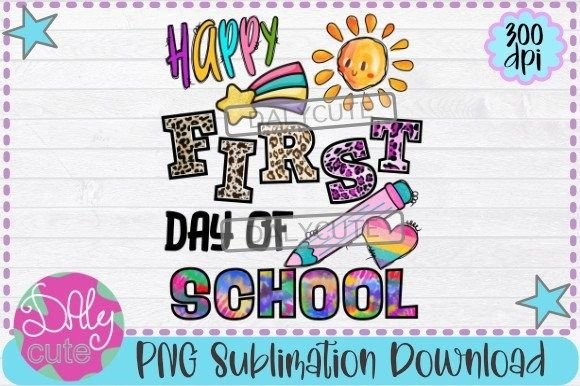 Happy First Day of School PNG Gráfico Plantillas de Impresión Por WinnieArtDesign