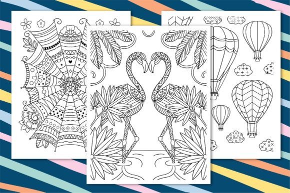 Stress Relief Graphic Coloring Pages & Books By MyLittleDoodles