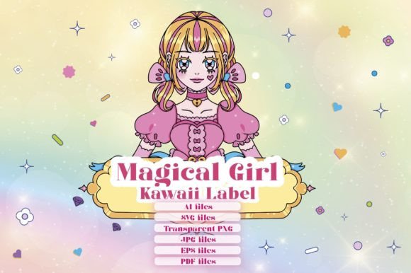 Magical Girl Kawaii Label Shoujo Style Graphic Illustrations By Magical Stories