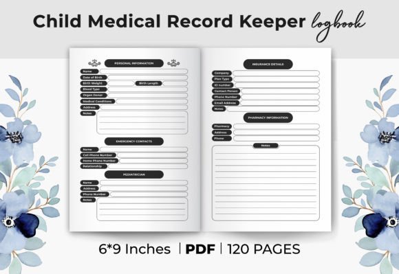 Child Medical Record Keeper Graphic KDP Interiors By Qreative_Angels