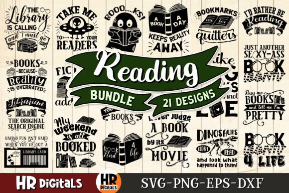Funny Book Lover Reading Bundle Graphic Crafts By HRdigitals