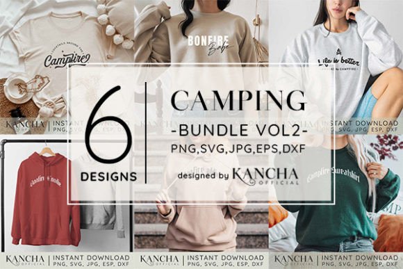 Camping SVG Bundle Vol.2 Graphic Crafts By Kanchaofficial