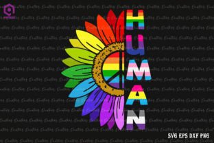HUMAN Sunflower LGBT Flag Gay Pride Gráfico Artesanato Por Quoteer 1