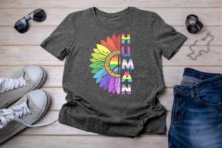 HUMAN Sunflower LGBT Flag Gay Pride Gráfico Artesanato Por Quoteer 2