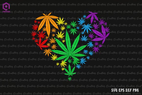 Marijuana Heart LGBT Weed Leaf Gay Pride Graphic Crafts By Quoteer