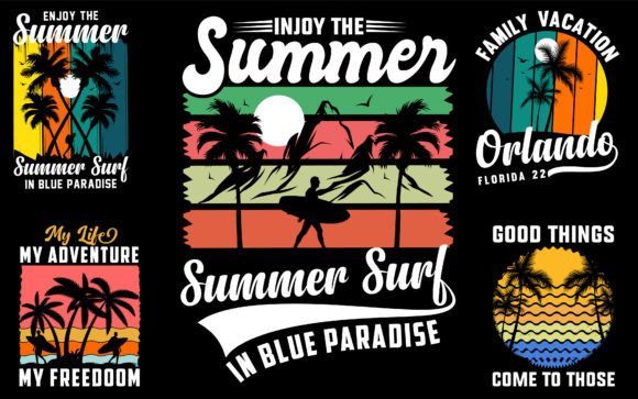 Summer T Shirt Design Bundle Free Gráfico Designs de Camisetas Por tshirtshop