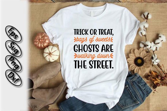 Trick or Treat, Bags of Sweets, Ghosts Graphic T-shirt Designs By Svg Discover Studio