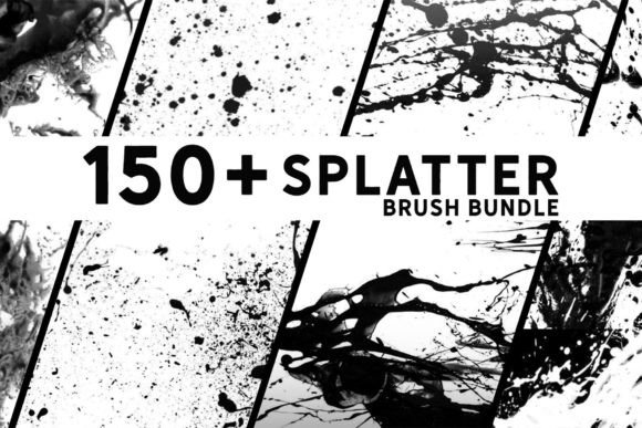 150+ Photoshop Splatter Brush Bundle Graphic Brushes By Zsolt Kosa Art