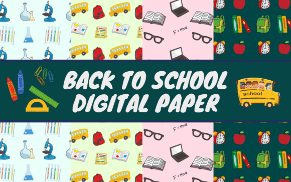 Back to School Grafika Papierowe Wzory Przez ProDesigner21