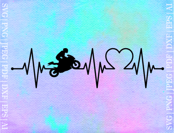 Heartbeat Motorcycle SVG Graphic Crafts By SeleART