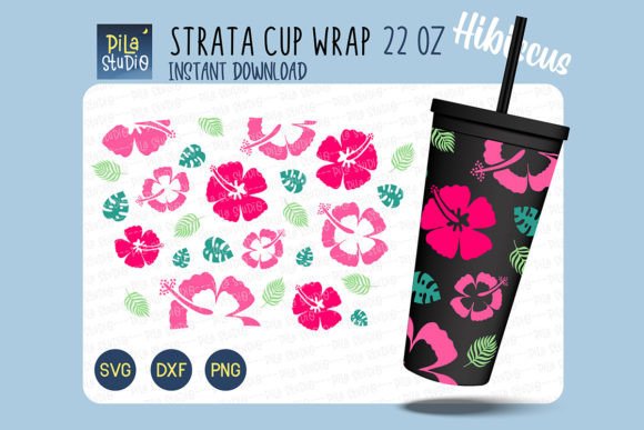 Hibiscus Flower Summer Strata SVG Cricut Graphic Illustrations By Pila Studio