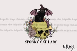 Spooky Cat Lady Sublimation Graphic Crafts By Elliot Design 1