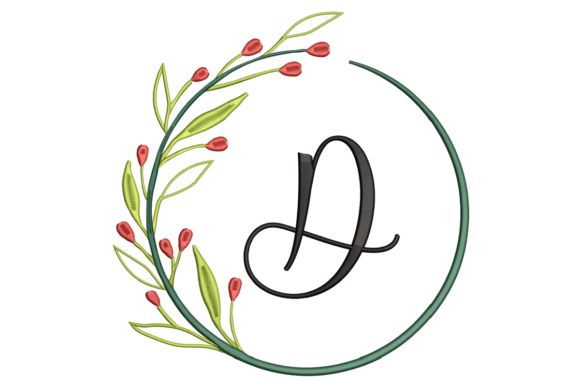 Monogram D Shapes Embroidery Design By qpcarta