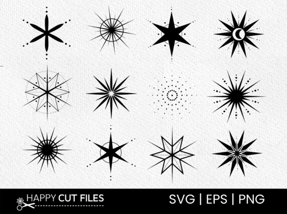 Star Svg , Glitter Svg Bundle Clipart Gráfico Manualidades Por happycutfiles