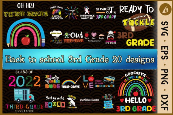 Back to School 3rd Grade 20 Designs Graphic Crafts By Liltwas