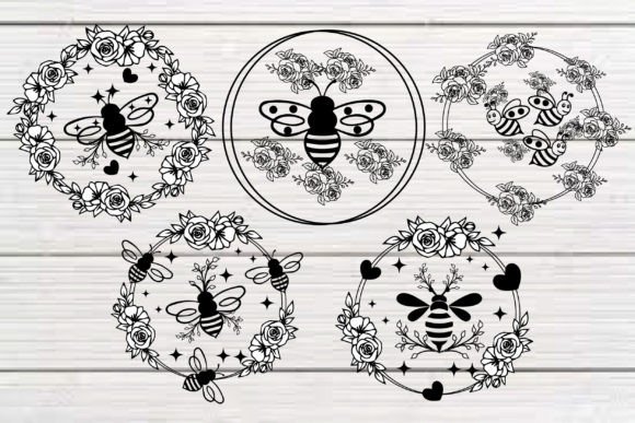 Bee Floral Flower Garden Bundle Graphic Crafts By st