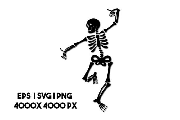 Dancing Skeleton SVG Afbeelding Afdrukbare Illustraties Door Art's and Patterns