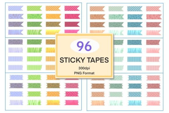 Sticky Notes Digital Washi Tape Graphic Crafts By Sweetie Citrus Co
