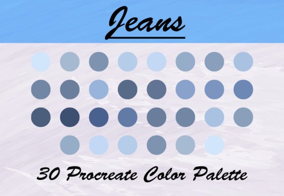 Blue Jeans Procreate Swatches Set Graphic Actions & Presets By TiveCreate