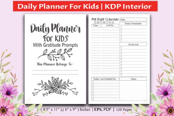 Daily Planner for Kids | Kdp Interior Illustration Intérieurs KDP Par RightDesign