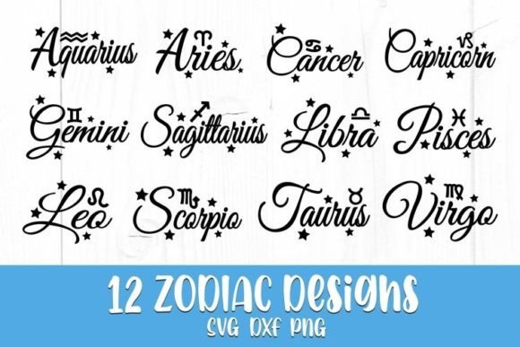 Zodiac Svg Bundle, Zodiac Signs Svg Gráfico Manualidades Por litkedesigns