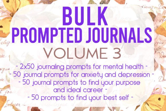 Bulk Prompted Journals Volume 3 (5 Pcs) Graphic KDP Interiors By Mary's Designs