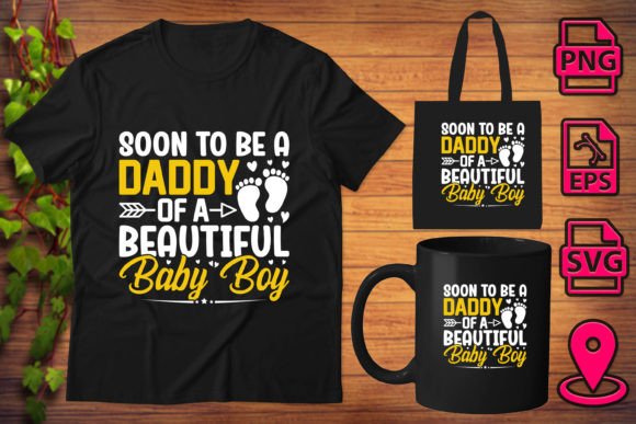 Soon to Be a Daddy for Baby Boy Tee Shir Grafika Szablony do Druku Przez Merch trends