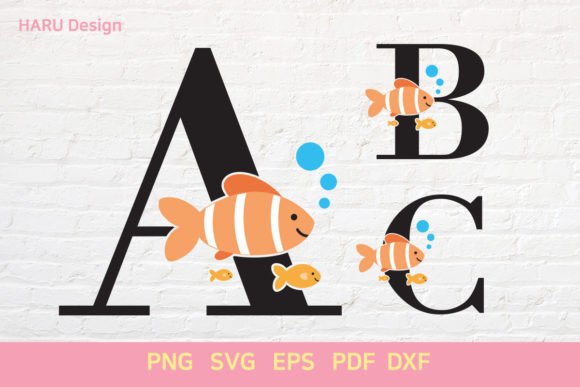Alphabet Fish Grafica Creazioni Di HARUdesign