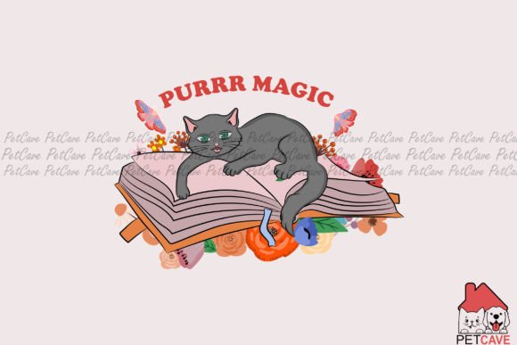 Purrr Magic Book Sublimation Gráfico Plantillas de Impresión Por Pet Cave