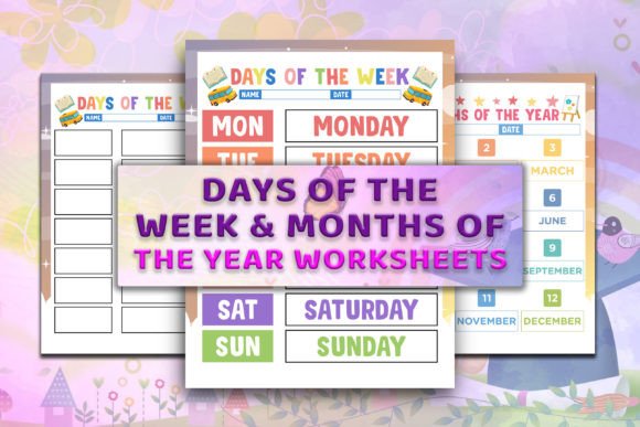 Days of the Week & Months of the Year Gráfico Fichas y Material Didáctico Por GN Shop