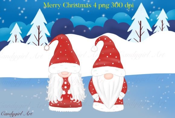 Merry Christmas Cute Santa Red Gnome Illustration Illustrations Imprimables Par Candygirl Art