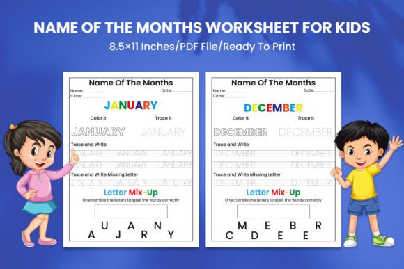 Name of the Months Worksheet for Kids Graphic Teaching Materials By Graphic Linker