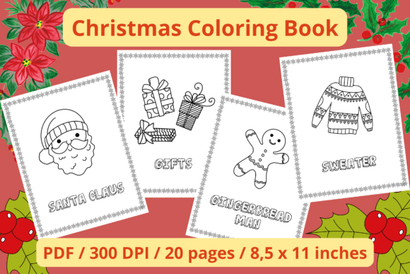 Christmas Coloring Pages for Kids Graphic Coloring Pages & Books Kids By Golden Moon Design