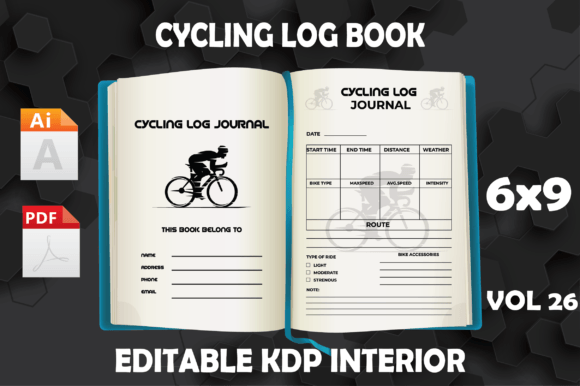 Cycling Log Book Vol. 26 Graphic KDP Interiors By KDP Spring