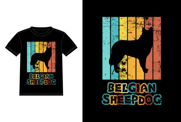 Funny Belgian Sheepdog Vintage T-shirt Illustration Designs de T-shirts Par T-Shirt Empire