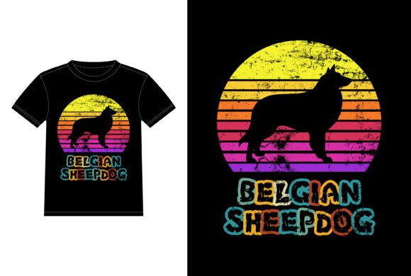 Funny Belgian Sheepdog Vintage T-shirt Illustration Designs de T-shirts Par T-Shirt Empire