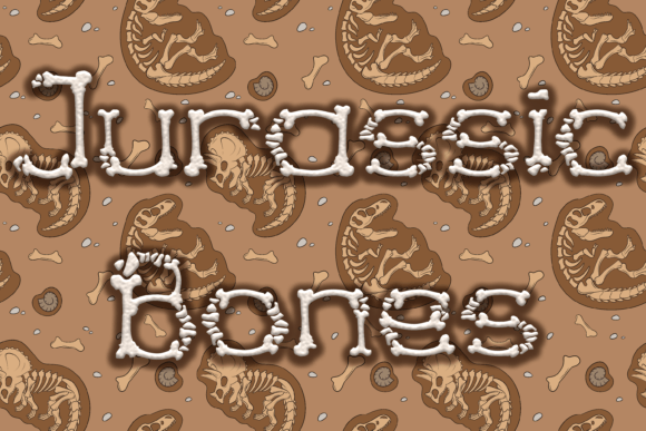 Jurassic Bones Font Serif Font Di little_red_studio