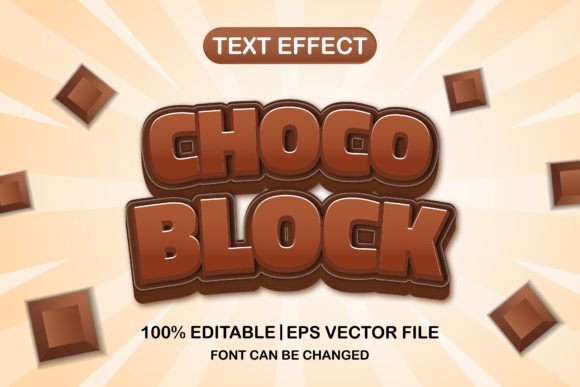 Chocolate Block 3D Editable Text Effect Gráfico Layer Styles Por Nyco Art