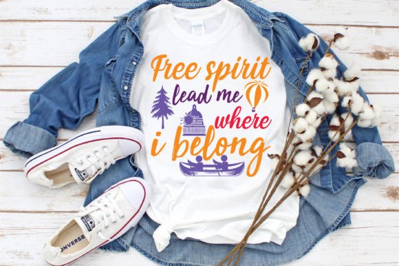 Free Spirit Lead Me Where I Belong Graphic T-shirt Designs By Art And Craft