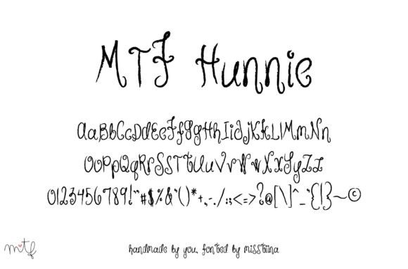 Hunnie Skript-Schriftarten Schriftart Von Miss Tiina