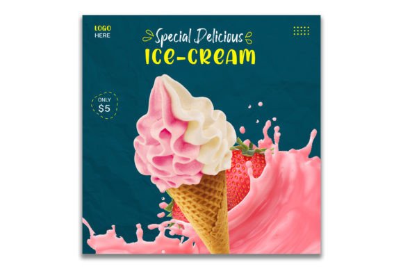 Ice Cream Social Media Post Template Graphic Web Templates By graphic_world