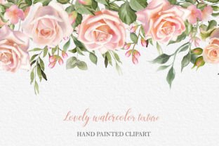 Watercolor Blush Rose Flower Clipart Afbeelding Afdrukbare Illustraties Door WatercolorGardens 5