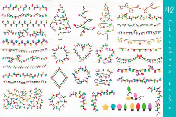 Christmas Lights SVG PNG Vector Bundle Graphic Illustrations By MySpaceGarden